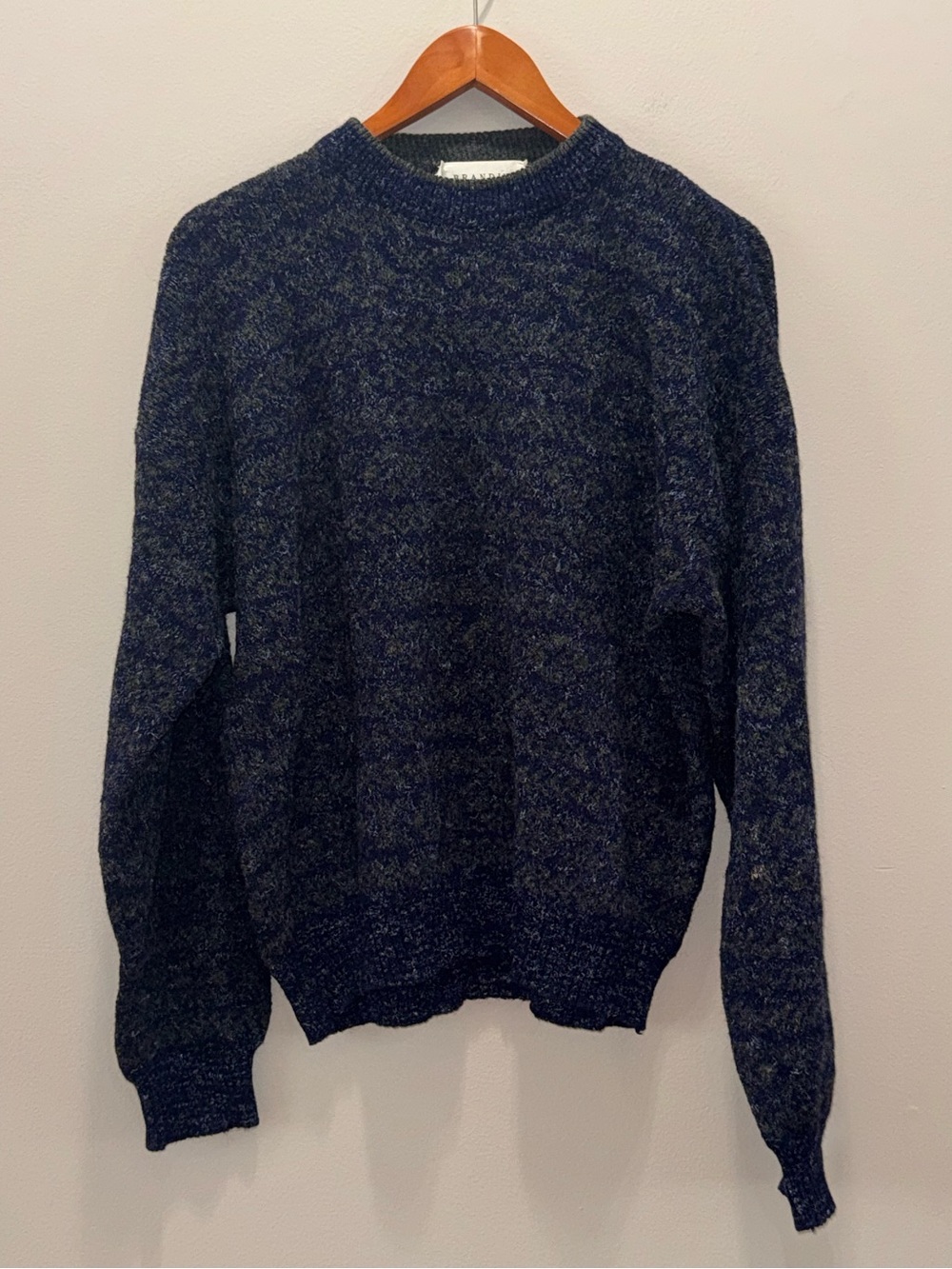 Vintage Brandini Italy Wool Blend Knit Textured Crewneck sweater 90s Men's L